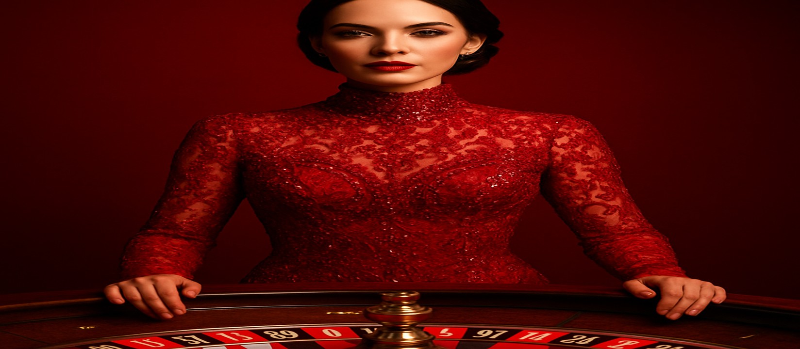 গেমিং প্ল্যাটফর্মে লাল পোশাক পরা এক সুন্দর নারী একটি দ্রুত ও নিরাপদ লগইনের প্রস্তাব kkff এ দেন